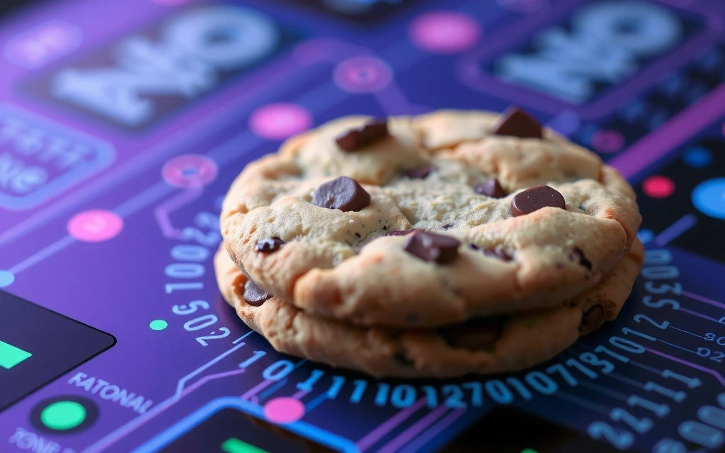 Detailní obrázek digitálních dat v podobě cookie