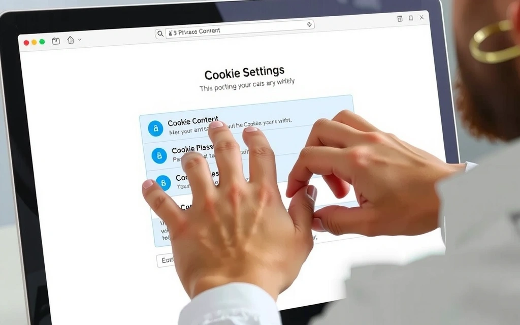 Osoba spravující nastavení soukromí na počítači