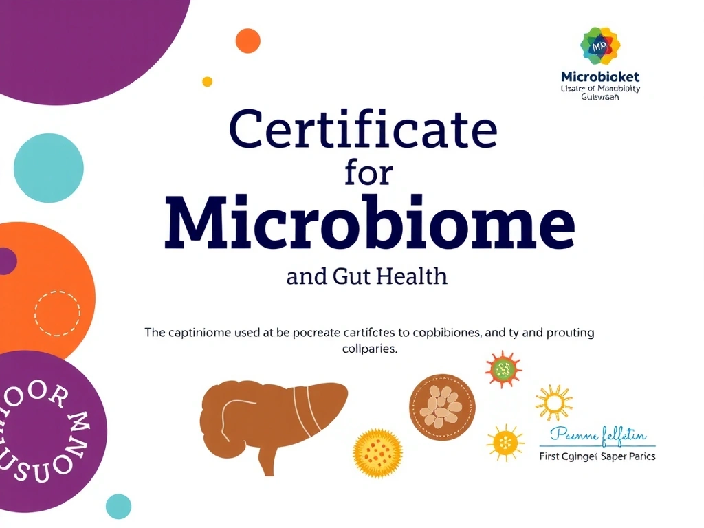 Certifikát o školení v oblasti Mikrobiom a zdraví střev