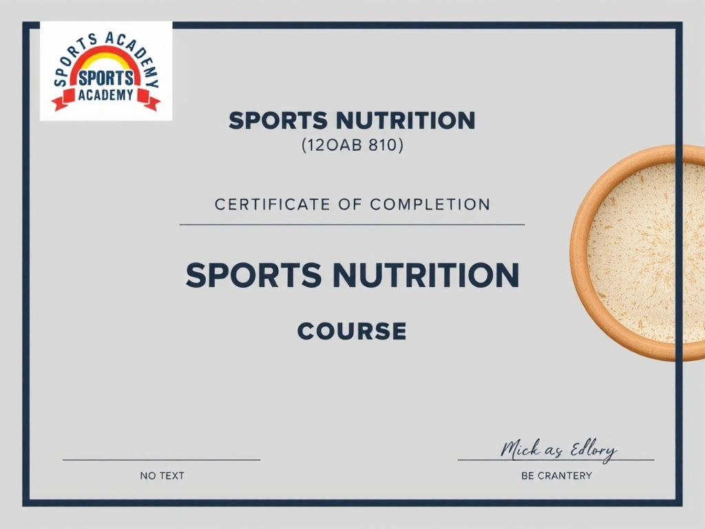 Osvědčení o absolvování kurzu Sportovní výživa