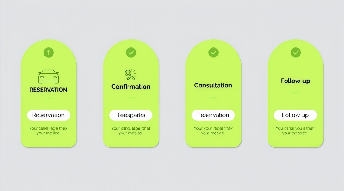 Ilustrace časové osy procesu s ikonami